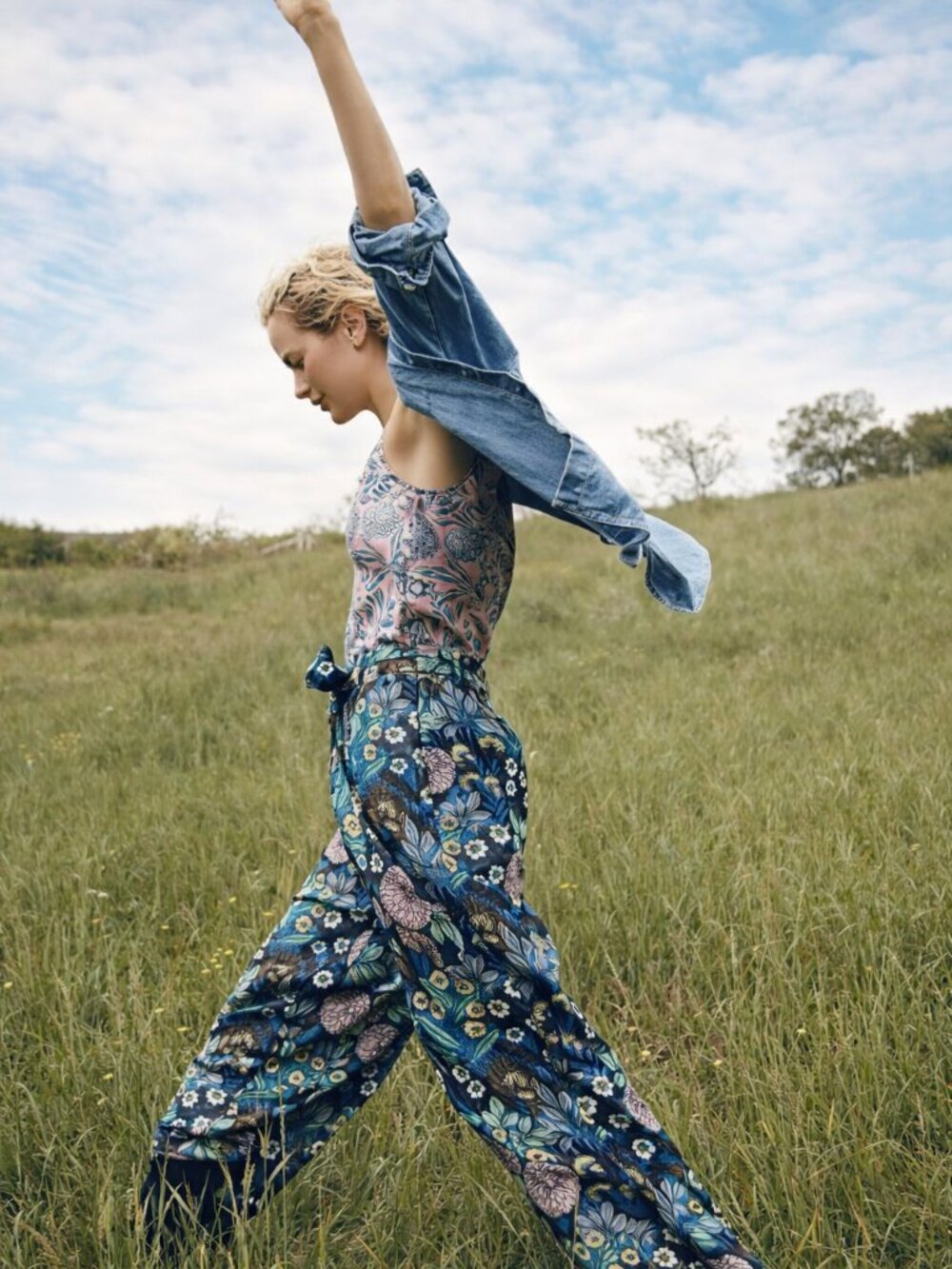 J.Crew X Abigail Borg 100% Silk Dark Floral Palazzo Wide-Leg Pants w/Tie Waist